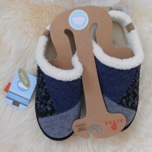 ACORN SLIPPERS-MEADOW MULE-NAVY BLUE WOMEN'S 6 1/2-7 1/2